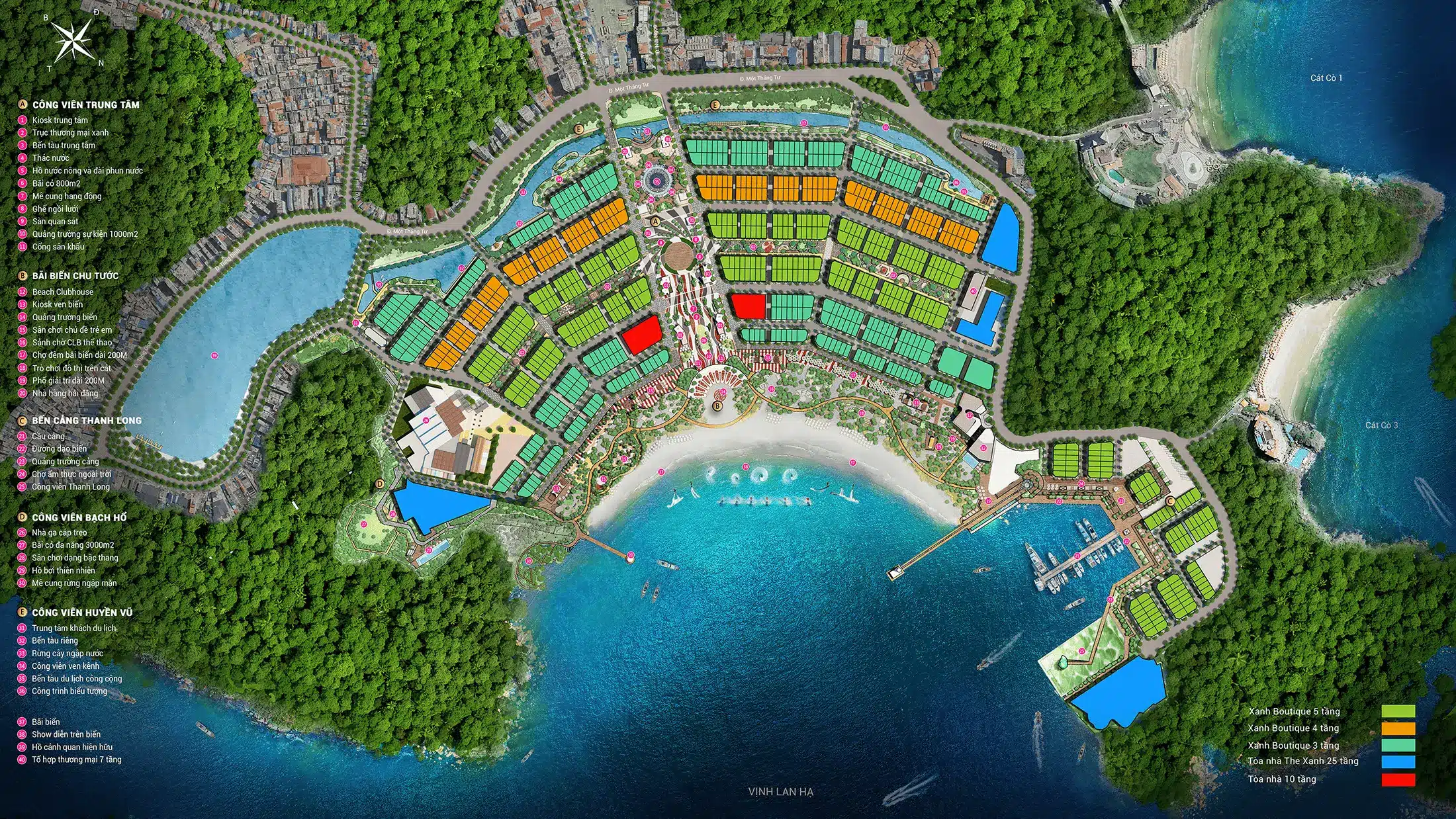 Mặt bằng tổng thể dự án Xanh Island Cát Bà với quy mô gần 50ha sở hữu địa thế lưng tựa núi, mặt hướng ra vịnh Lan Hạ Mặt bằng tổng thể dự án Xanh Island Cát Bà với quy mô gần 50ha sở hữu địa thế lưng tựa núi, mặt hướng ra vịnh Lan Hạ