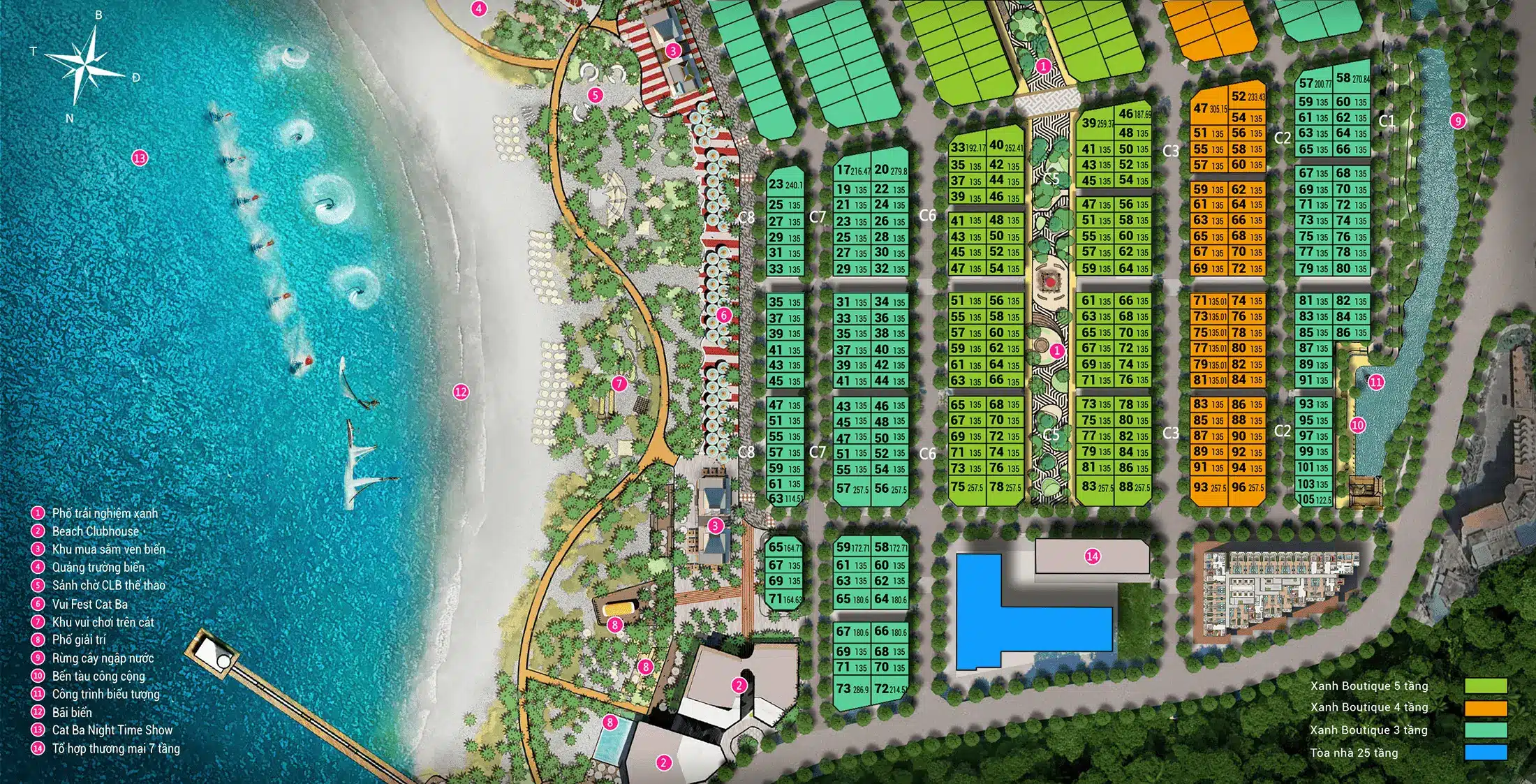Mặt bằng sản phẩm Xanh Boutique tại dự án Xanh Island Cát Bà được phát triển bởi tập đoàn Sun Group Mặt bằng sản phẩm Xanh Boutique tại dự án Xanh Island Cát Bà được phát triển bởi tập đoàn Sun Group