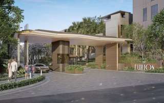 Cổng vào hiện đại của dự án The Fullton CapitaLand tại Vinhomes Ocean Park 3, Hưng Yên, Việt Nam.