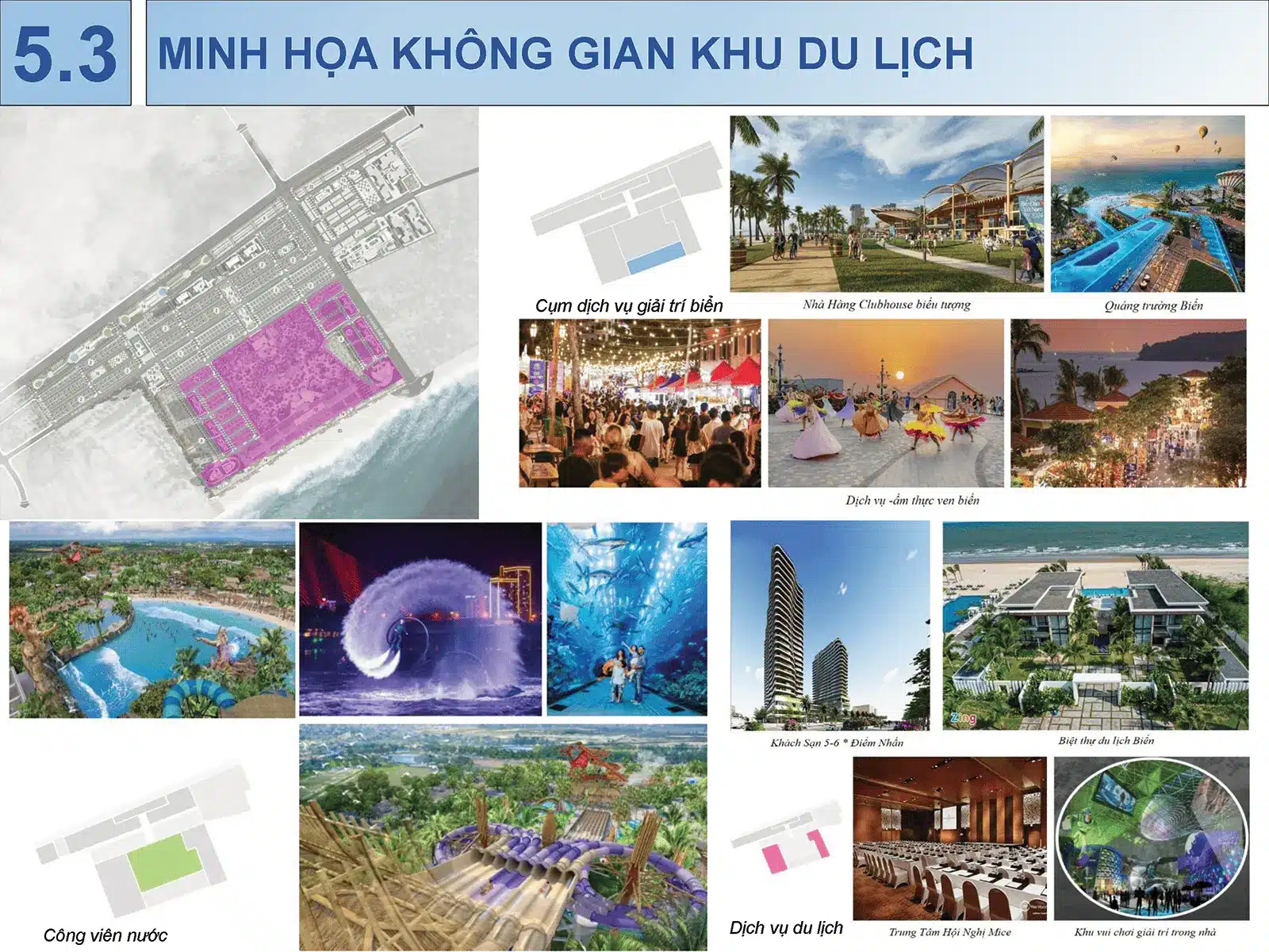 Minh họa không gian khu du lịch tại dự án Sun Group Vũng Tàu với các tiện ích hấp dẫn.