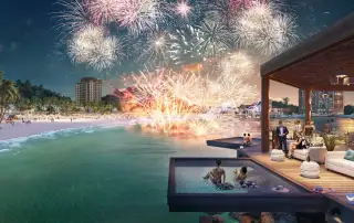 Bầu không khí lễ hội và màn pháo hoa rực rỡ tại dự án Xanh Island Sun Group.