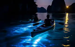 Chèo kayak ngắm biển lân tinh - trải nghiệm không thể bỏ lỡ tại Dự án Xanh Island.