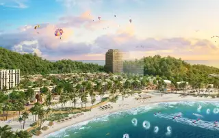 Không gian sống xanh lý tưởng tại Xanh Island Cát Bà với cảnh quan thiên nhiên hòa quyện cùng kiến trúc hiện đại.