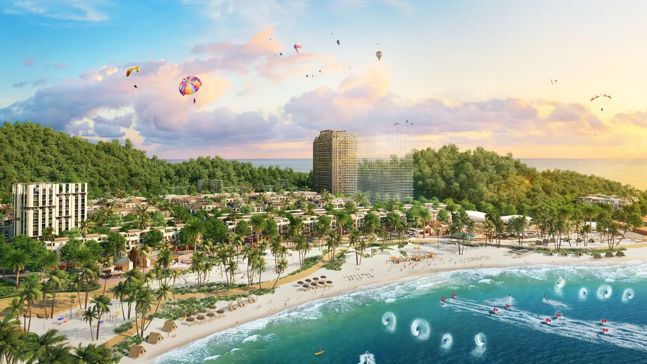 Không gian sống xanh lý tưởng tại Xanh Island Cát Bà với cảnh quan thiên nhiên hòa quyện cùng kiến trúc hiện đại.