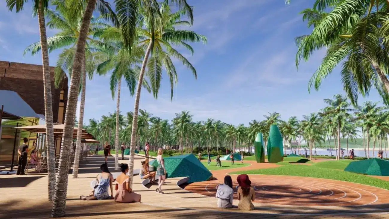 Không gian xanh tại Xanh Island Cát Bà, nơi con người hòa mình vào thiên nhiên và tận hưởng cuộc sống nghỉ dưỡng đẳng cấp.