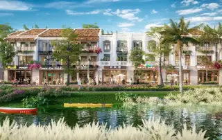 Khu nhà phố hiện đại tại Xanh Island Sun Group bên dòng sông Huyền Vũ thơ mộng.