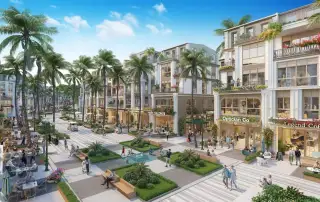 Khu phố mua sắm nhộn nhịp tại Sun Xanh Island, điểm đến không thể bỏ qua của du khách tại Cát Bà.