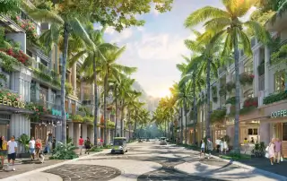 Phố đi bộ xanh mát cùng các tiện ích độc đáo tại Xanh Island.
