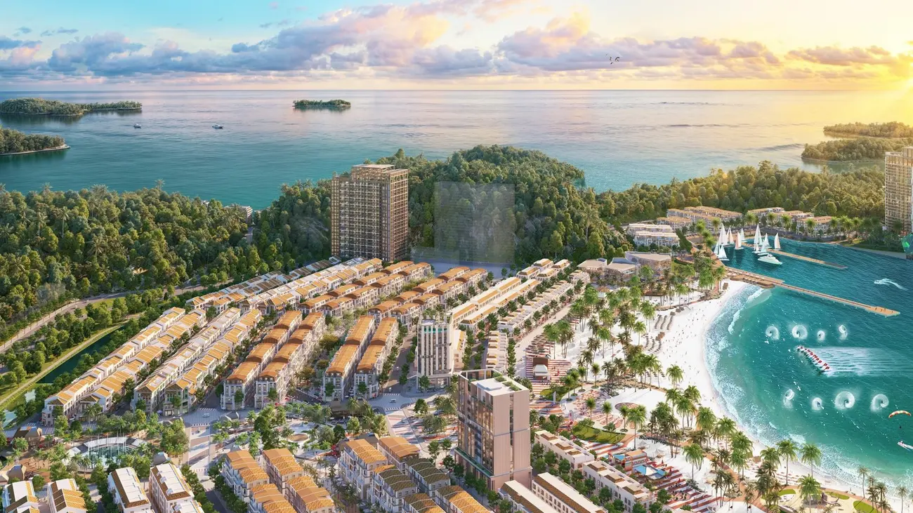 Phối cảnh dự án Sun Group Cát Bà tại Xanh Island Cát Bà với vị trí độc đáo và tiện ích đẳng cấp.