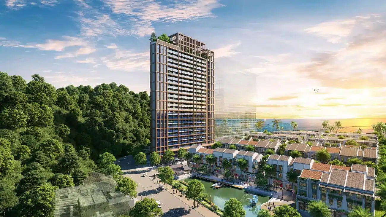 Phối cảnh dự án Thành phố Vịnh Trung tâm Xanh Island của Sun Group trên đảo Cát Bà.
