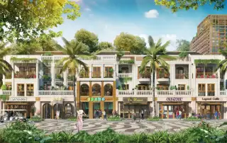 Phối cảnh nhà phố thấp tầng Xanh Boutique tại dự án Xanh Island Cát Bà. Ảnh: Sun Property