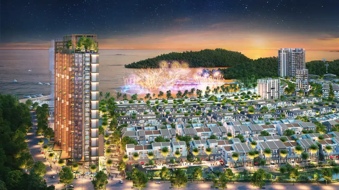 “The Xanh Island by Sun Group với tầm nhìn bao quát biển, rừng, và những màn pháo hoa rực rỡ. Ảnh: Sun Property”
