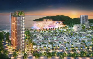 Tòa tháp The Xanh 2 tại Xanh Island với tầm nhìn pháo hoa lý tưởng từ bãi tắm Các Bà.