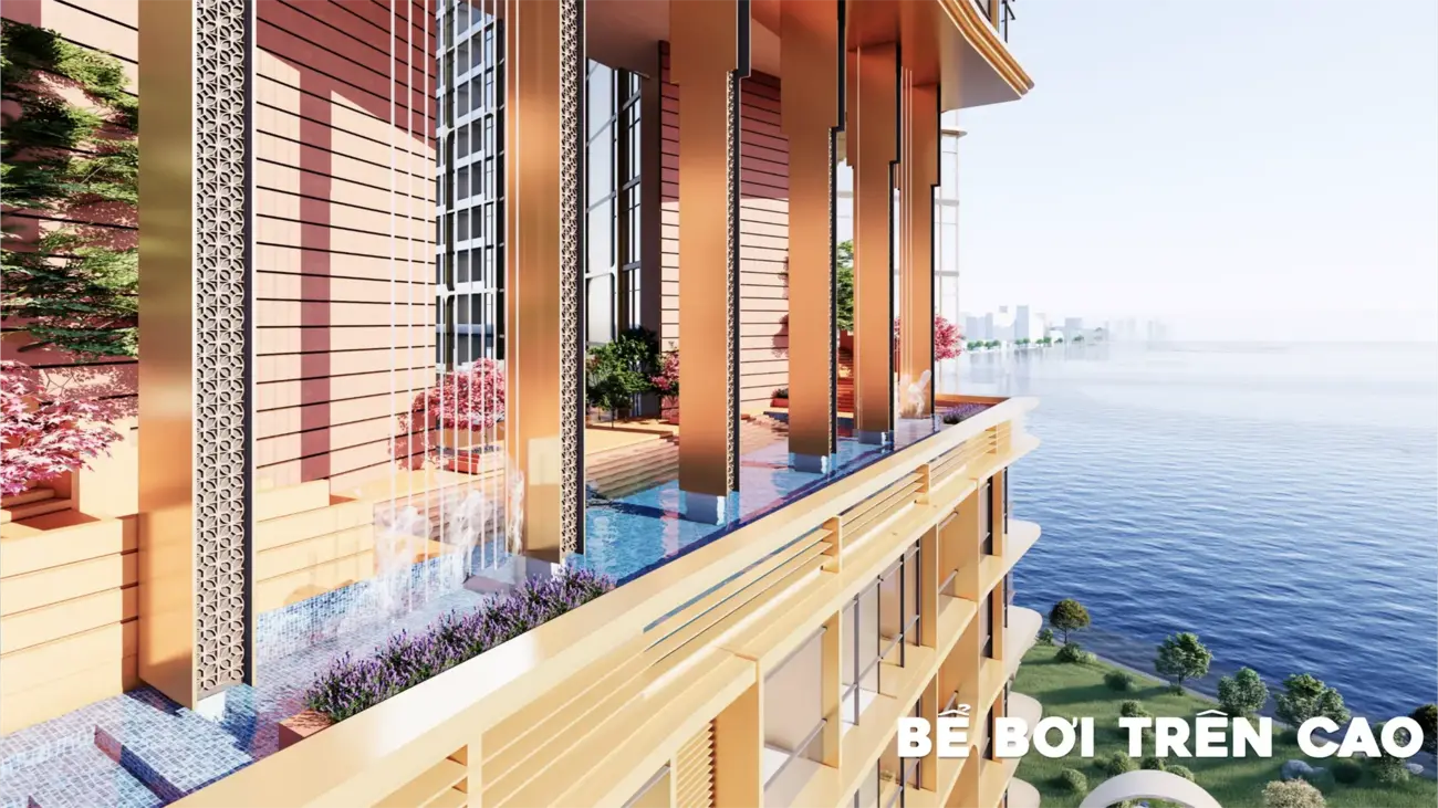 Bể bơi trên cao tại Charmora City – Khu đô thị ven sông kề biển tầm quốc tế.