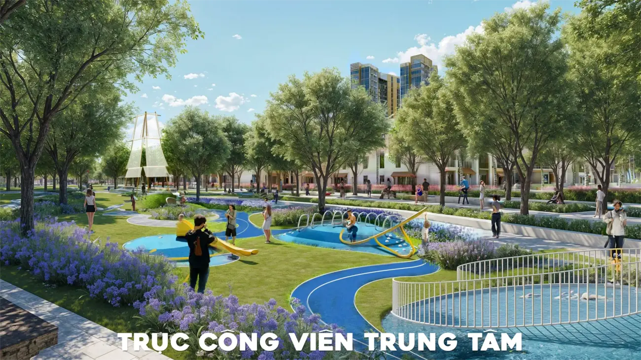 Khu đô thị Charmora City – Trục công viên trung tâm với không gian xanh và tiện ích hiện đại.